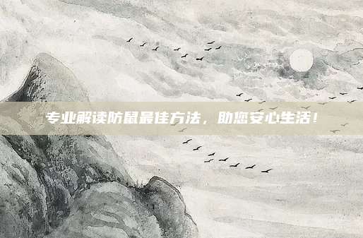 专业解读防鼠最佳方法，助您安心生活！