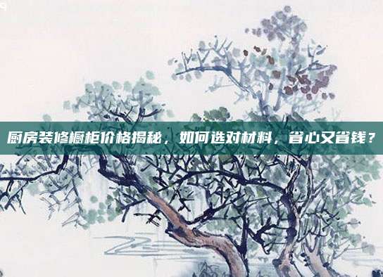 厨房装修橱柜价格揭秘，如何选对材料，省心又省钱？