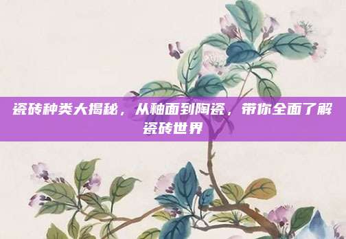 瓷砖种类大揭秘，从釉面到陶瓷，带你全面了解瓷砖世界