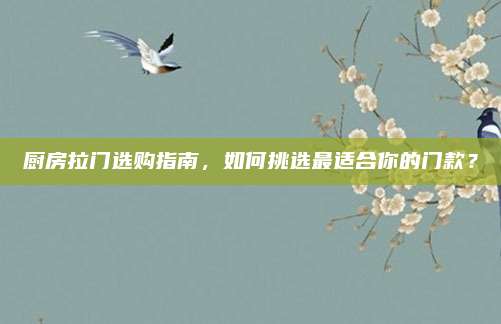 厨房拉门选购指南，如何挑选最适合你的门款？
