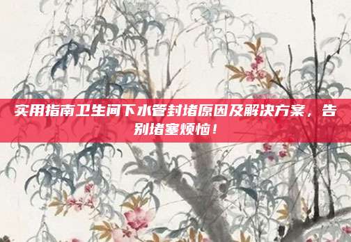 实用指南卫生间下水管封堵原因及解决方案，告别堵塞烦恼！