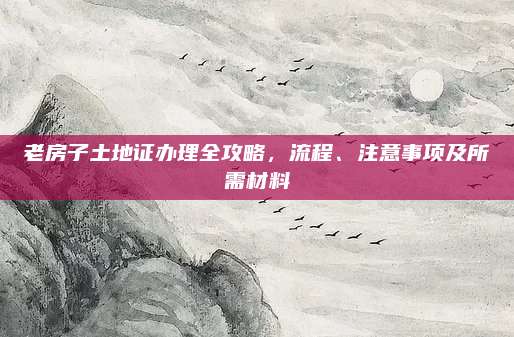 老房子土地证办理全攻略，流程、注意事项及所需材料