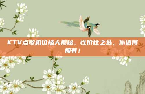 KTV点歌机价格大揭秘，性价比之选，你值得拥有！