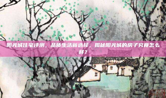 阳光城住宅评测，品质生活新选择，揭秘阳光城的房子究竟怎么样？