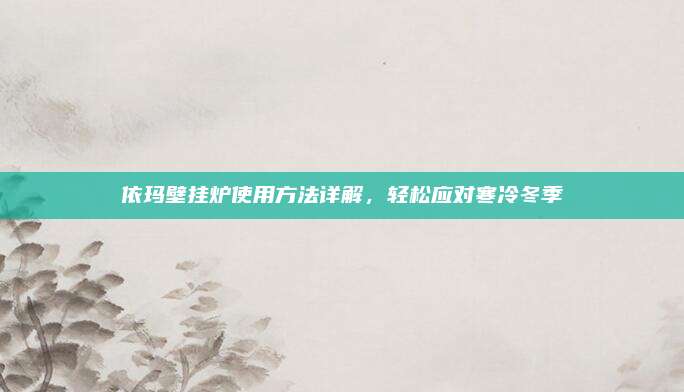 依玛壁挂炉使用方法详解，轻松应对寒冷冬季