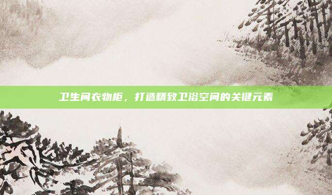 卫生间衣物柜，打造精致卫浴空间的关键元素