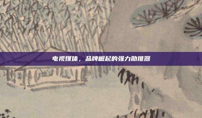 电视媒体，品牌崛起的强力助推器