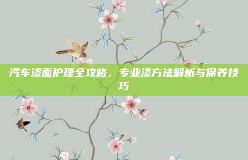 汽车漆面护理全攻略，专业漆方法解析与保养技巧