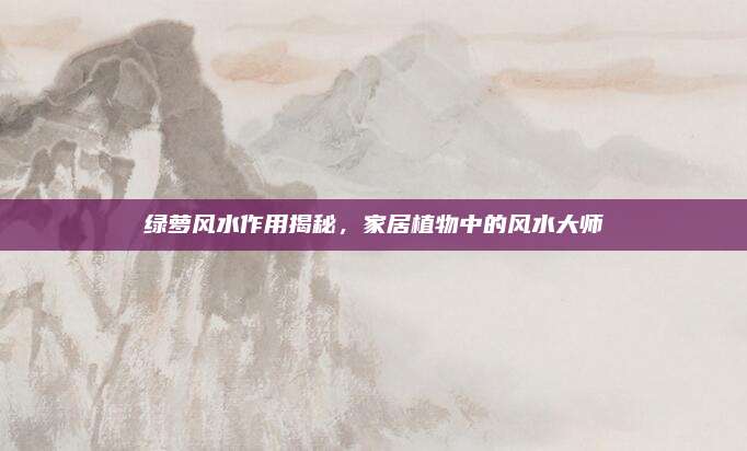 绿萝风水作用揭秘，家居植物中的风水大师