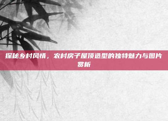 探秘乡村风情，农村房子屋顶造型的独特魅力与图片赏析