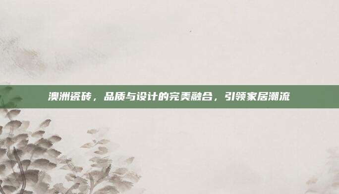 澳洲瓷砖，品质与设计的完美融合，引领家居潮流
