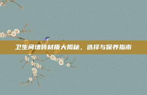 卫生间墙砖材质大揭秘，选择与保养指南