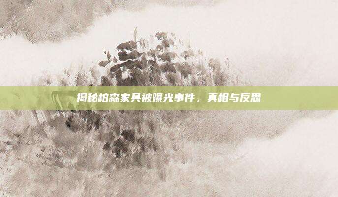 揭秘柏森家具被曝光事件，真相与反思