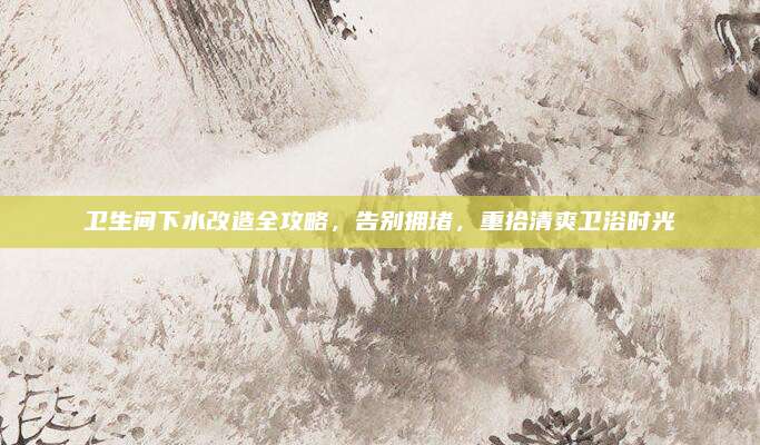 卫生间下水改造全攻略，告别拥堵，重拾清爽卫浴时光