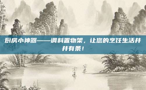 厨房小神器——调料置物架，让您的烹饪生活井井有条！