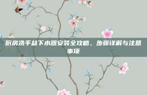 厨房洗手盆下水器安装全攻略，步骤详解与注意事项