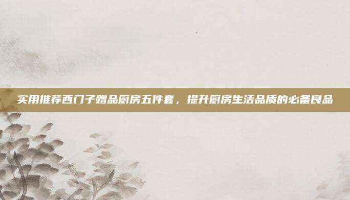 实用推荐西门子赠品厨房五件套，提升厨房生活品质的必备良品