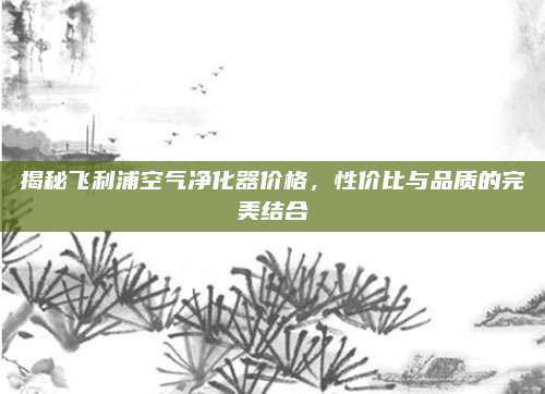 揭秘飞利浦空气净化器价格，性价比与品质的完美结合