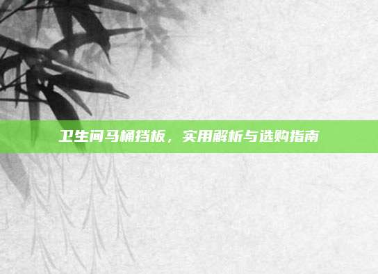 卫生间马桶挡板，实用解析与选购指南