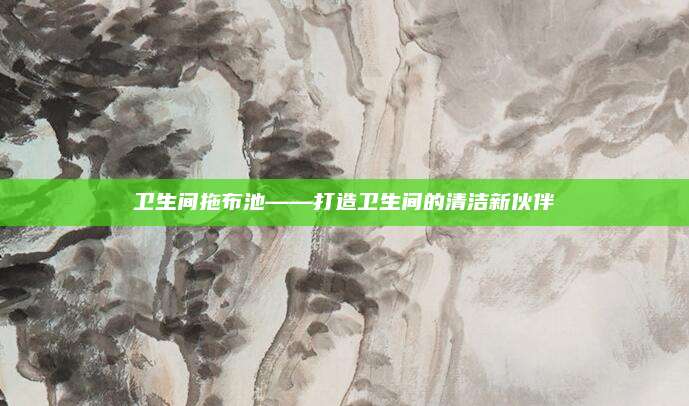 卫生间拖布池——打造卫生间的清洁新伙伴
