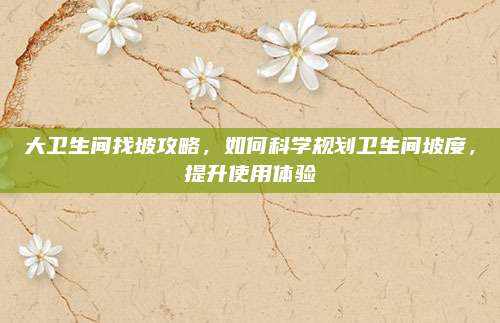 大卫生间找坡攻略，如何科学规划卫生间坡度，提升使用体验