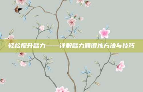 轻松提升臂力——详解臂力器锻炼方法与技巧