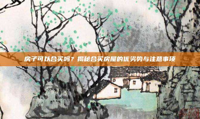 房子可以合买吗？揭秘合买房屋的优劣势与注意事项