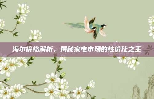 海尔价格解析，揭秘家电市场的性价比之王