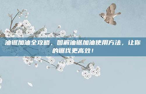 油锯加油全攻略，图解油锯加油使用方法，让你的锯伐更高效！