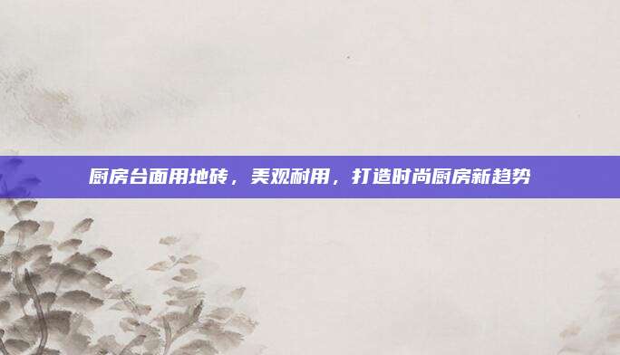 厨房台面用地砖，美观耐用，打造时尚厨房新趋势