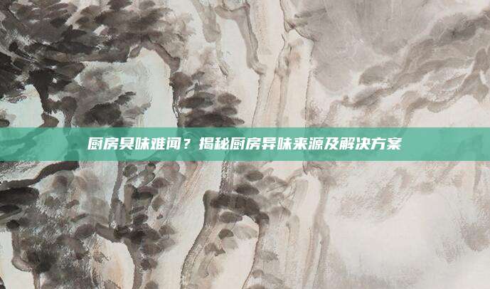 厨房臭味难闻？揭秘厨房异味来源及解决方案