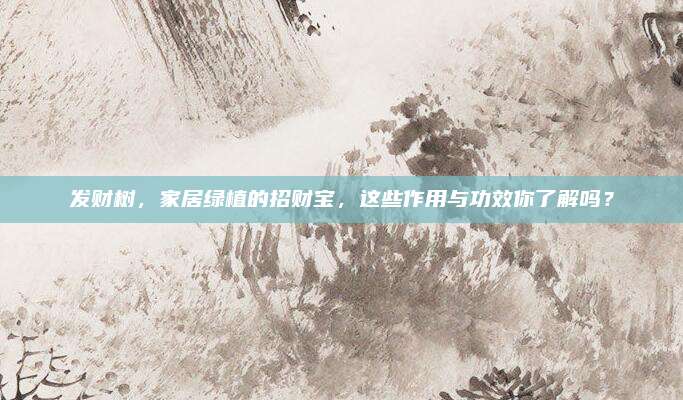 发财树，家居绿植的招财宝，这些作用与功效你了解吗？