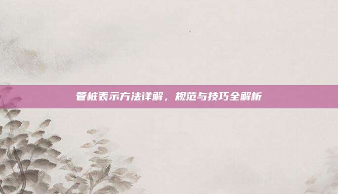 管桩表示方法详解，规范与技巧全解析