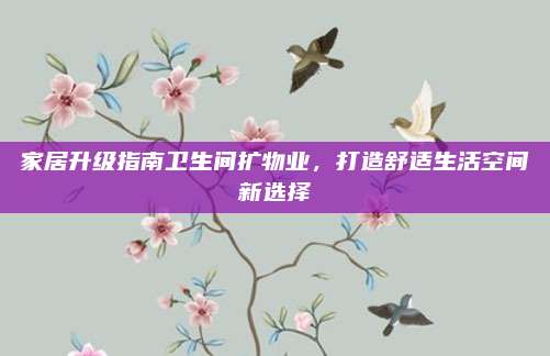 家居升级指南卫生间扩物业，打造舒适生活空间新选择