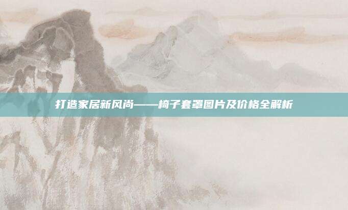 打造家居新风尚——椅子套罩图片及价格全解析