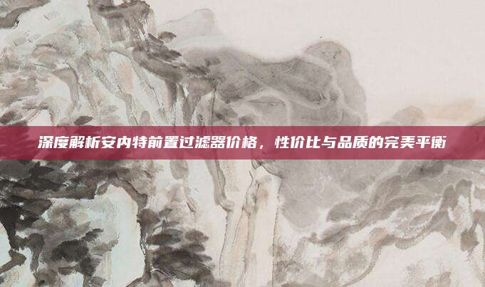 深度解析安内特前置过滤器价格，性价比与品质的完美平衡