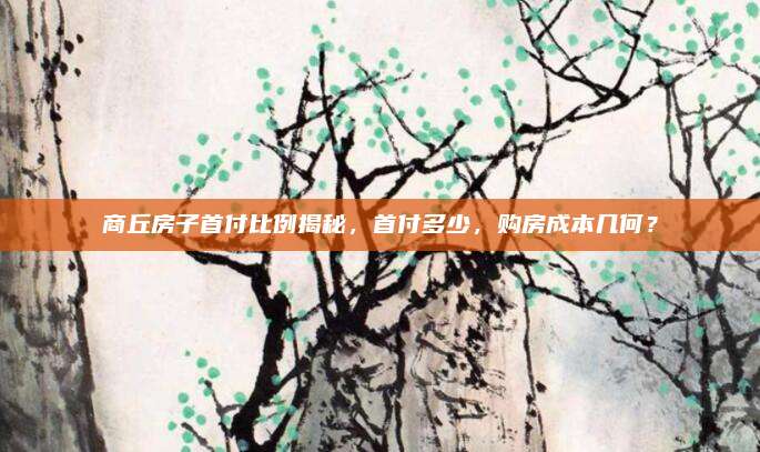 商丘房子首付比例揭秘，首付多少，购房成本几何？