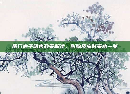 厦门房子限售政策解读，影响及应对策略一览