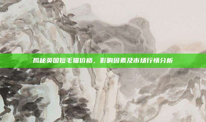 揭秘英国短毛猫价格，影响因素及市场行情分析