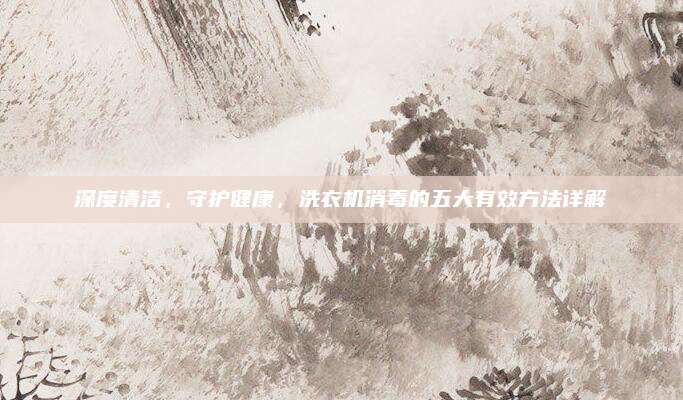 深度清洁，守护健康，洗衣机消毒的五大有效方法详解