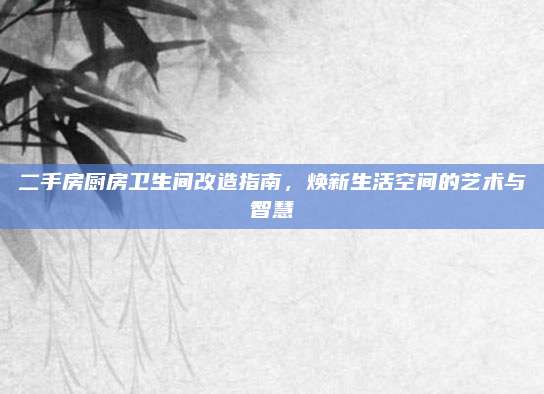 二手房厨房卫生间改造指南，焕新生活空间的艺术与智慧