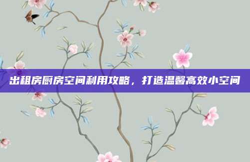 出租房厨房空间利用攻略，打造温馨高效小空间