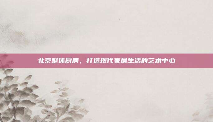 北京整体厨房，打造现代家居生活的艺术中心