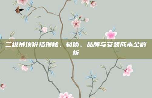 二级吊顶价格揭秘，材质、品牌与安装成本全解析
