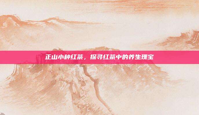 正山小种红茶，探寻红茶中的养生瑰宝