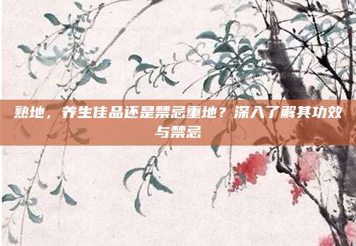 熟地，养生佳品还是禁忌重地？深入了解其功效与禁忌