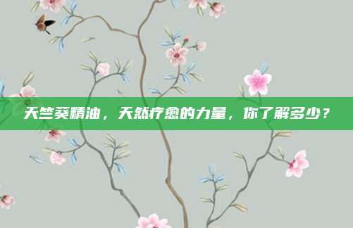 天竺葵精油，天然疗愈的力量，你了解多少？