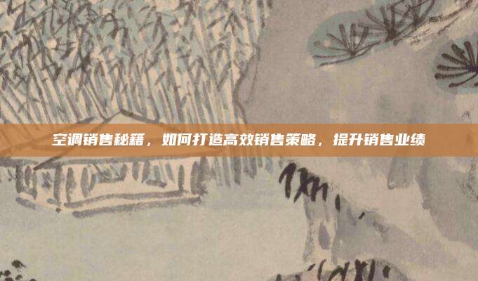 空调销售秘籍，如何打造高效销售策略，提升销售业绩