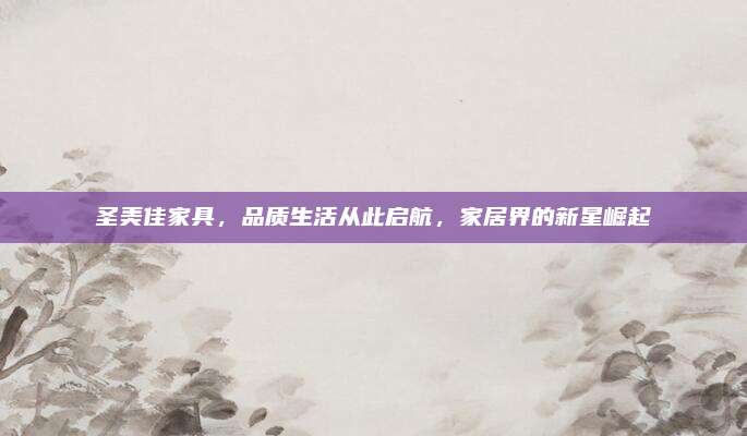 圣美佳家具，品质生活从此启航，家居界的新星崛起