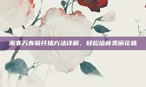 南非万寿菊扦插方法详解，轻松培育美丽花株